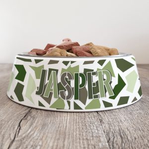 Personalised Dog Bowl - Camo Green