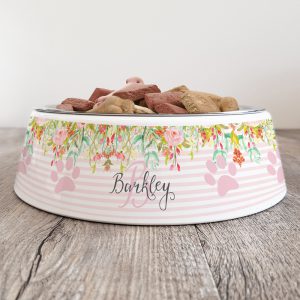 Personalised Dog Bowl - Stripes & Florals