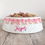 Personalised Dog Bowl - Minty Floral