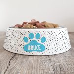 Personalised Dog Bowl - Paw Print Blue