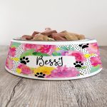 Personalised Dog Bowl - Dotty Florals