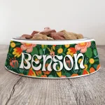 Personalised Dog Bowl - Retro Florals