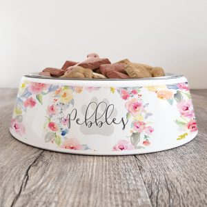 Personalised Dog Bowl - Floral Wreath