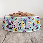 Personalised Dog Bowl - Pansies