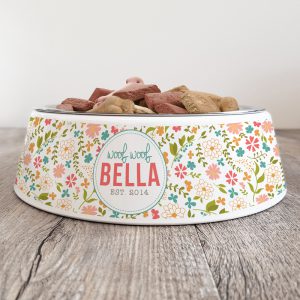 Personalised Dog Bowl - Very Floral