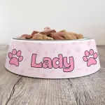 Personalised Dog Bowl - So Loved Strawberry