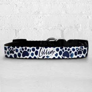 Personalised Dog Collar - Blue Dots