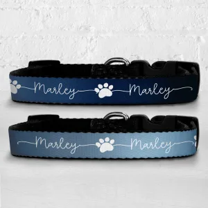 Personalised Dog Collar - Just Ombre Navy