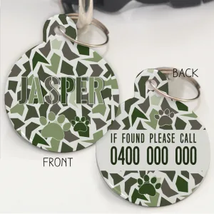 Personalised Pet Id Tags - Camo Green