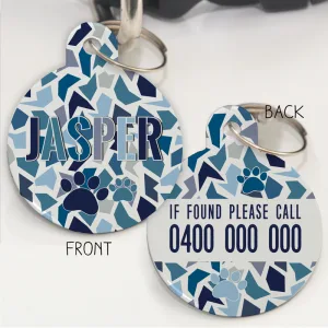 Personalised Pet Id Tags - Camo Blue