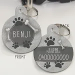 Personalised Pet Id Tags - Grey Stripes