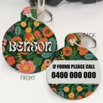 Personalised Pet Id Tags - Retro Florals