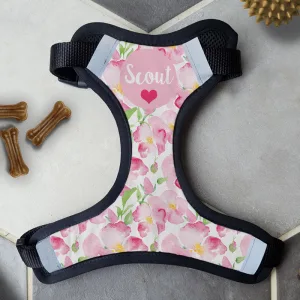 Personalised Dog Harness - Roses