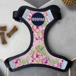 Personalised Dog Harness - Risky Hibiscus