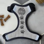 Personalised Dog Harness - Grey Stripes