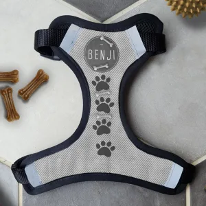 Personalised Dog Harness - Grey Stripes
