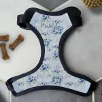 Personalised Dog Harness - Roses Are Blue