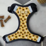 Personalised Dog Harness - Sunflowers