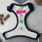 Personalised Dog Harness - Bones Pink