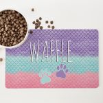 Personalised Non Slip Pet Bowl Mat - Mermaid