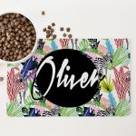 Personalised Non Slip Pet Bowl Mat - Jungle