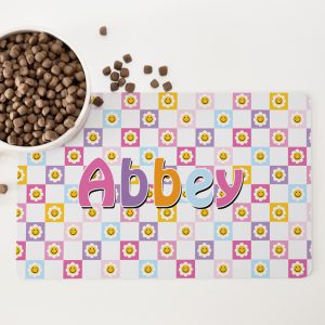 Personalised Non Slip Pet Bowl Mat - So Groovy