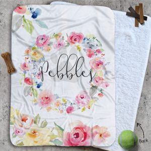 Personalised Dog Blankets - Floral Wreath