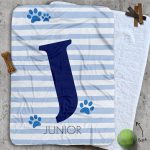 Personalised Dog Blankets - Initial Stripes