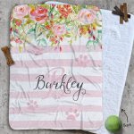 Personalised Dog Blankets - Stripes & Florals