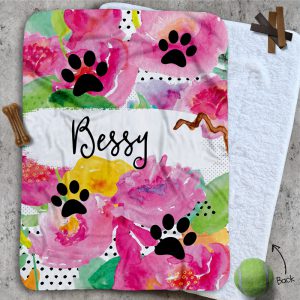 Personalised Dog Blankets - Dotty Florals