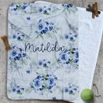 Personalised Dog Blankets - Roses Are Blue