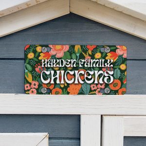 Personalised Chicken Coop Signs - Retro Florals