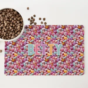 Personalised Non Slip Pet Bowl Mat - Don't Be Jelly