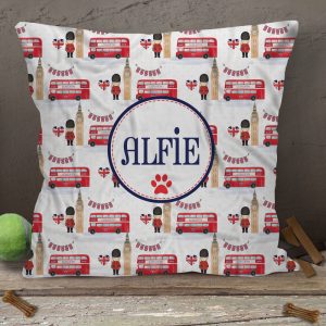 Personalised Fleece Dog Bed Cushions - London Calling