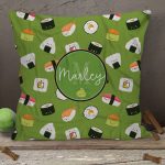 Personalised Fleece Dog Bed Cushions - Sushi Sushi