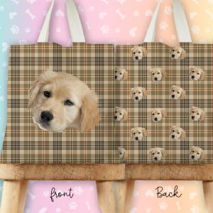 Personalised Pet Face Tote Bag - Well Plaid