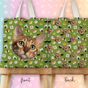 Personalised Pet Face Tote Bag - Sushi Sushi