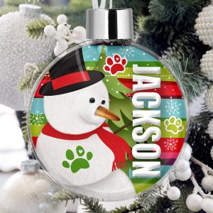 Personalised Pet Christmas Tree Bauble Decorations - Jolly Snowman