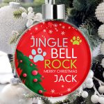 Personalised Pet Christmas Tree Bauble Decorations - Jingle Bell Rock Red