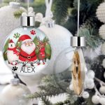 Personalised Pet Christmas Tree Bauble Decorations - Santa & Bears Oh My