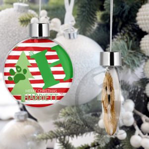 Personalised Pet Christmas Tree Bauble Decorations - Trees & Stripes