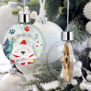 Personalised Pet Christmas Tree Bauble Decorations - Polar Bear