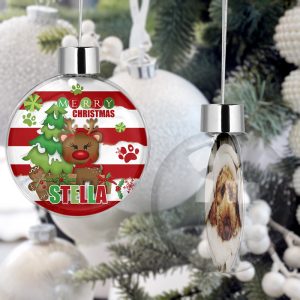 Personalised Pet Christmas Tree Bauble Decorations - Cute Reindeer Girl