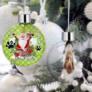 Personalised Pet Christmas Tree Bauble Decorations - Hey There Santa