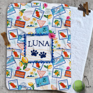 Personalised Luxe Dog Blankets - Bon Voyage