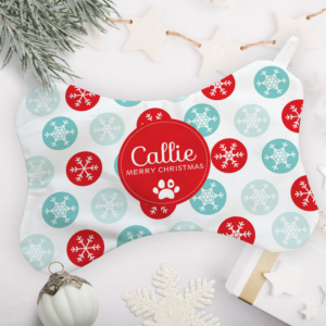 Personalised Pet Christmas Stocking - Snowflakes